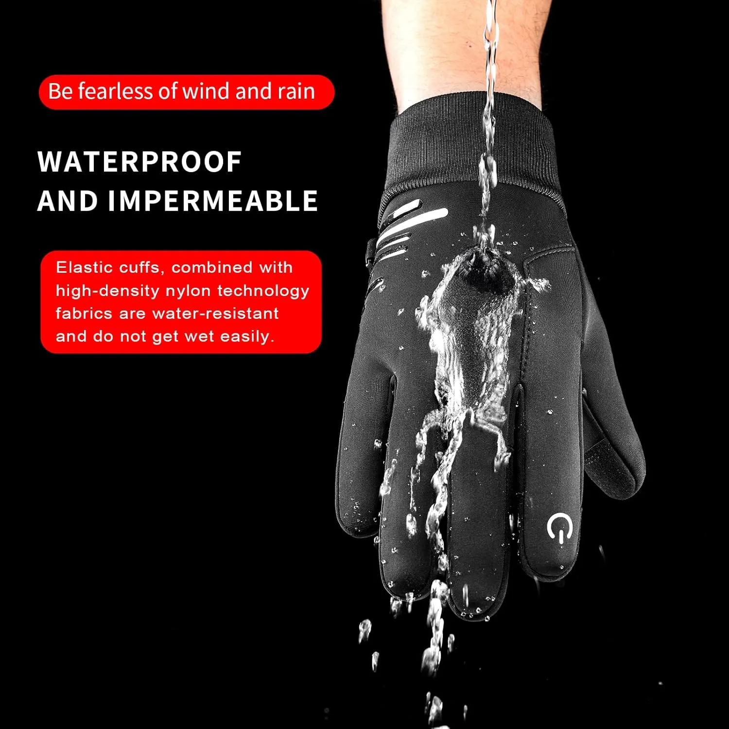 Thin Winter Water Resistant Windproof Warm Gloves for Men Women Cool Weather Thermal with Touchscreen Fingers & Anti-Slip Palm for Daily Work Running Cycling Driving Hiking Biking Walking