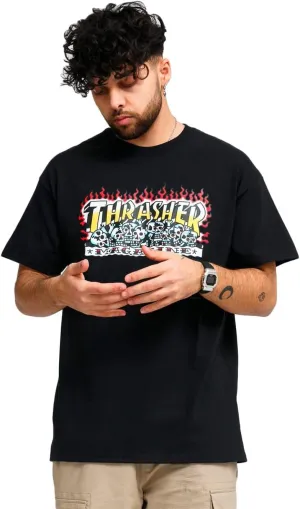 Thrasher Men's Krak Skulls Short Sleeve T Shirt Black S