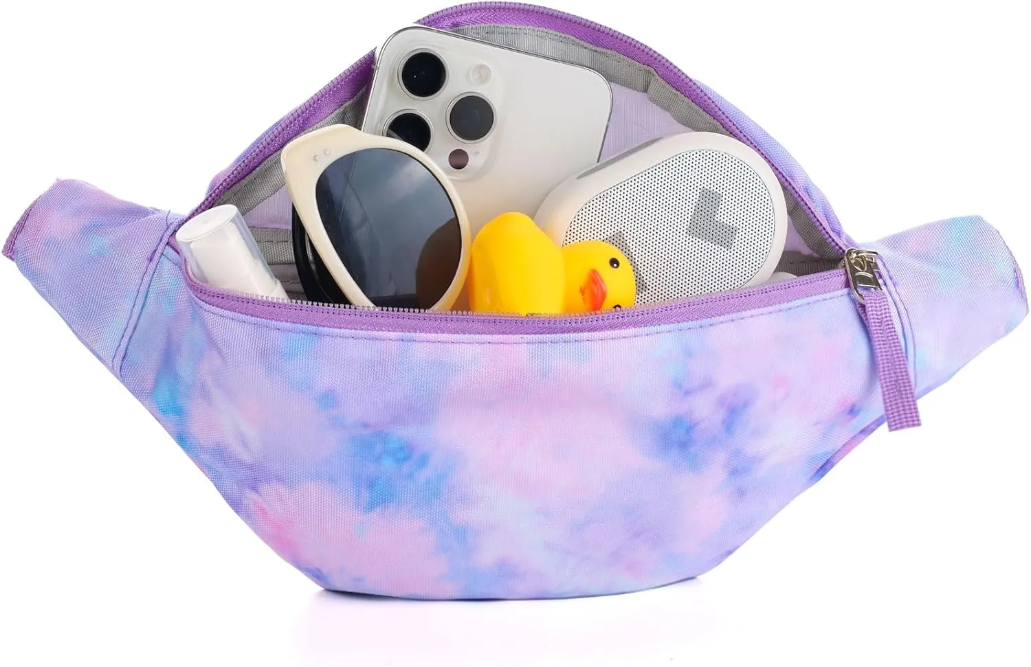 Tie Dye Kids Fanny Pack for Girls, Travel Small Waist Bag Crossbody Belt Bag for Teen Girls Toddler Cute Fanny Bag, Purple