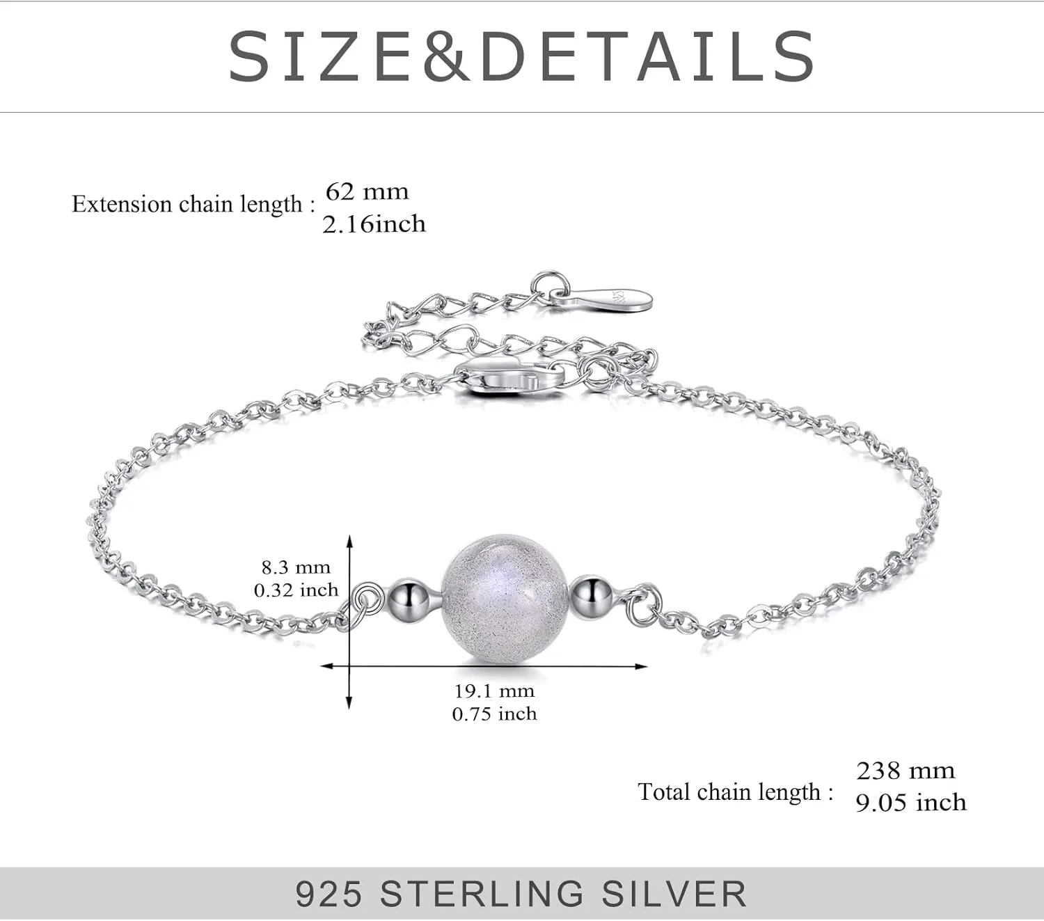 TIGER RIDER Bracelets Anklets for Women S925 Sterling Silver Beaded Bracelet Beach Jewelry