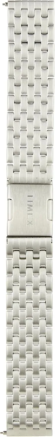 Timex 20mm Stainless Steel Quick-Release Bracelet – Silver-Tone with Deployment Clasp