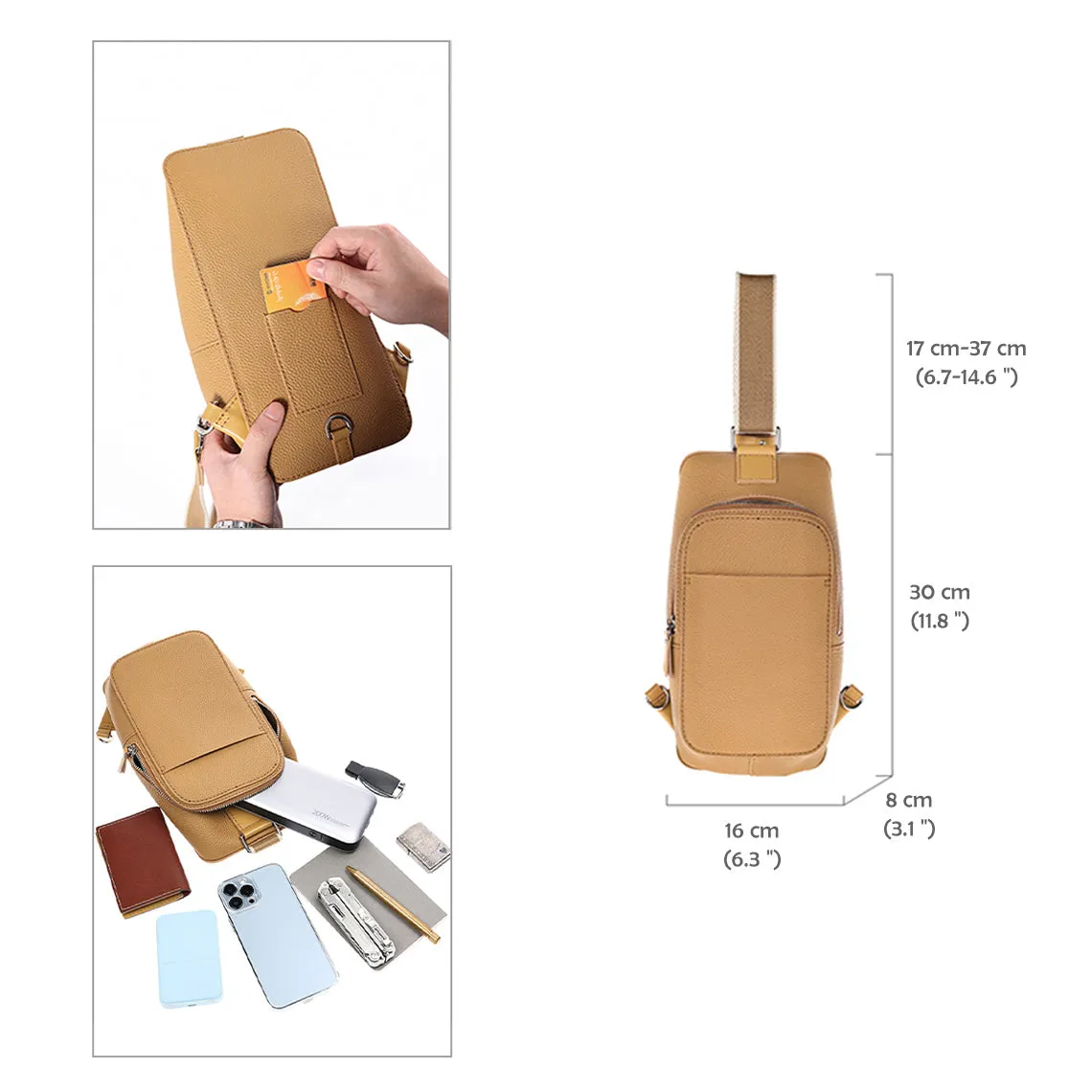 Top Grain Leather Men Fanny Pack Waist Bag DIY Kit