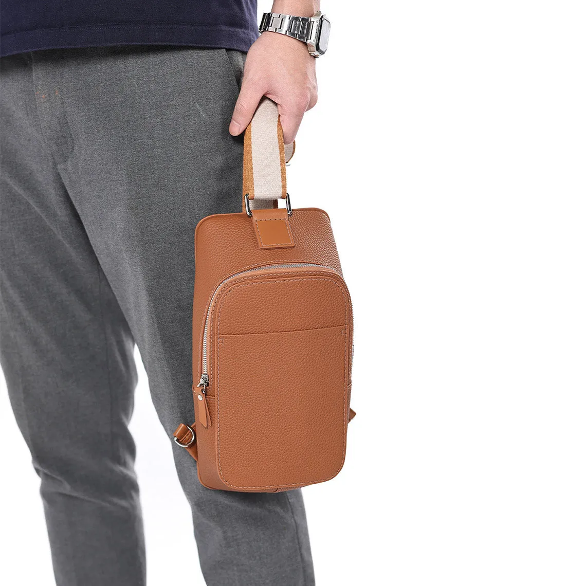 Top Grain Leather Men Fanny Pack Waist Bag DIY Kit