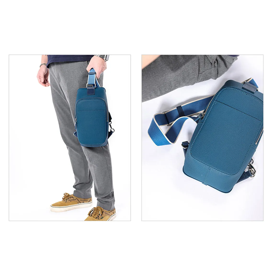 Top Grain Leather Men Fanny Pack Waist Bag DIY Kit