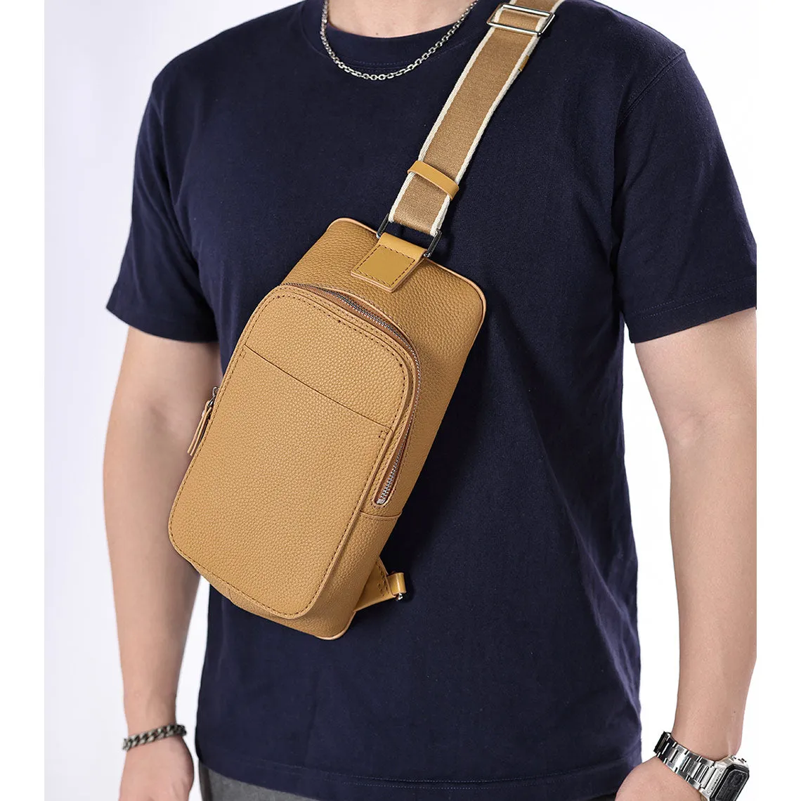 Top Grain Leather Men Fanny Pack Waist Bag DIY Kit