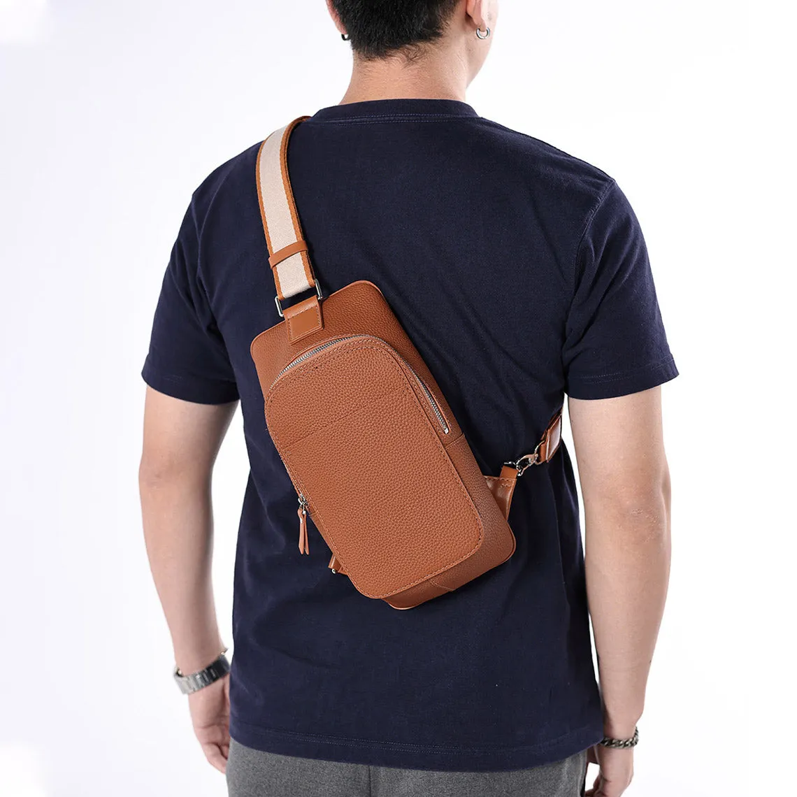 Top Grain Leather Men Fanny Pack Waist Bag DIY Kit