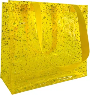 TotePrint 2PCS Clear Star Hand Bags - Versatile Waterproof, Embossed Star Work Shoulder Totes for Women