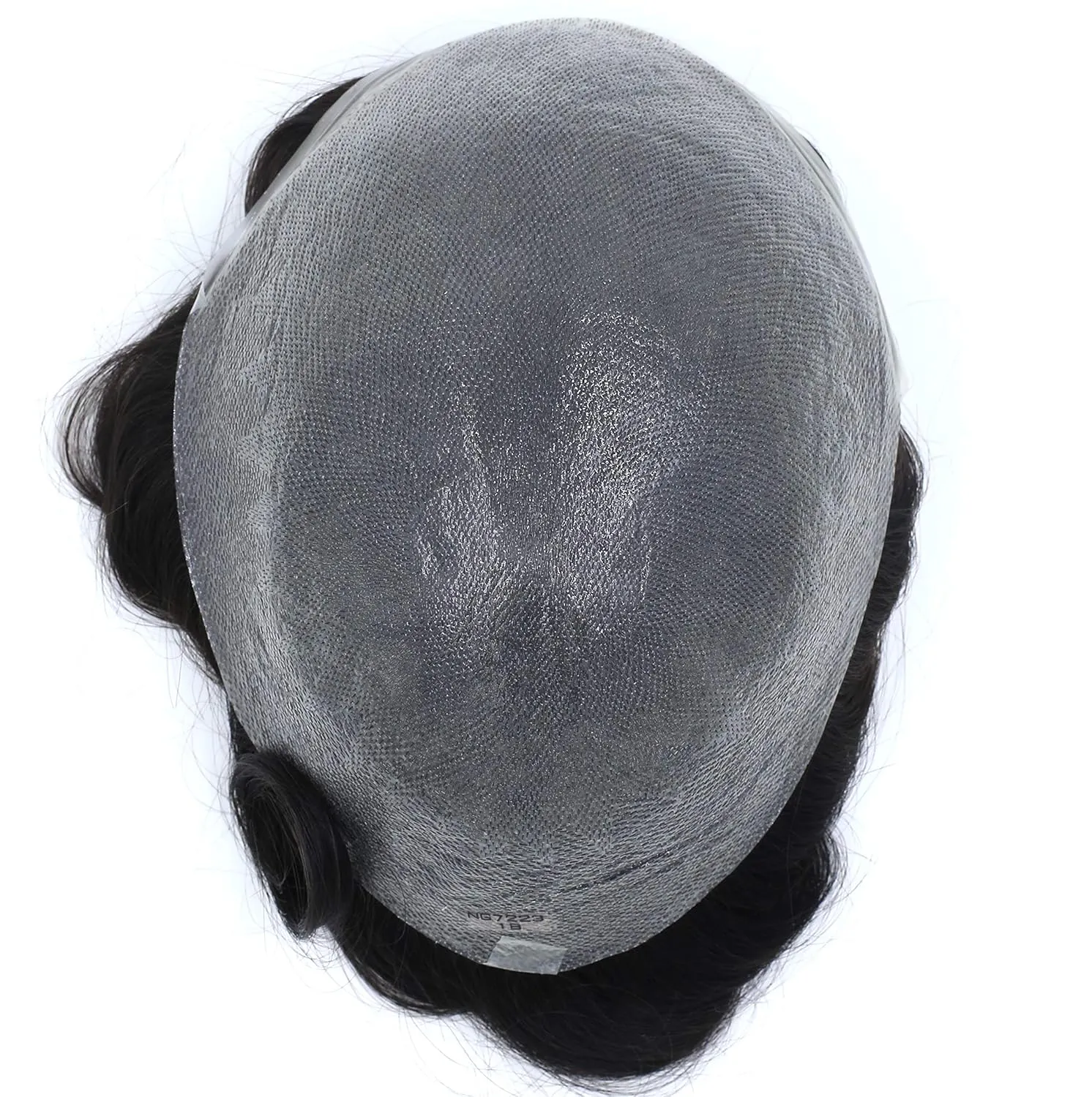 Toupee for Men's Hair Pieces Human Hair Replacement Systems Ultra Thin Skin V Looped Black Hair Unit #1C