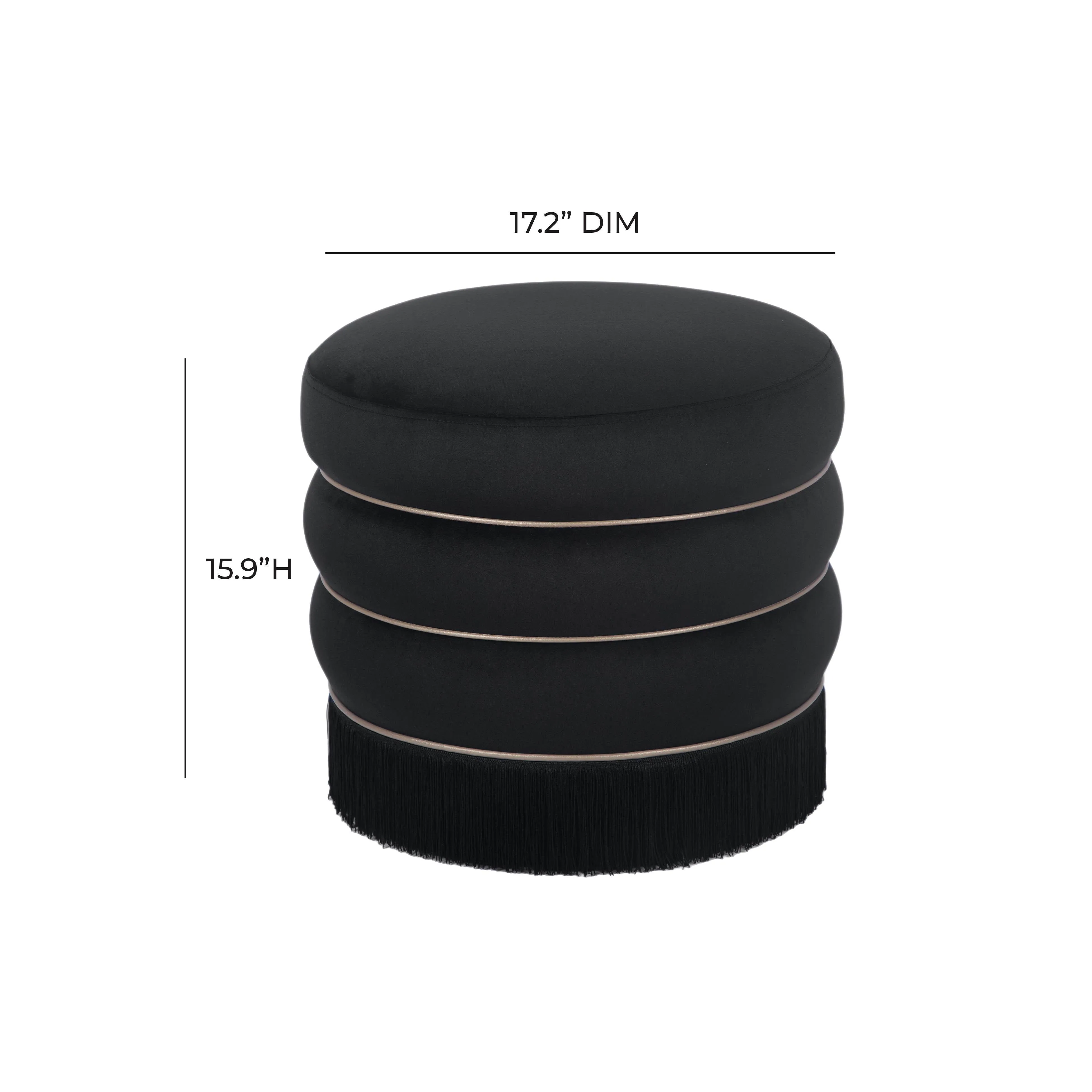 Tov Lakka Black Velvet Ottoman