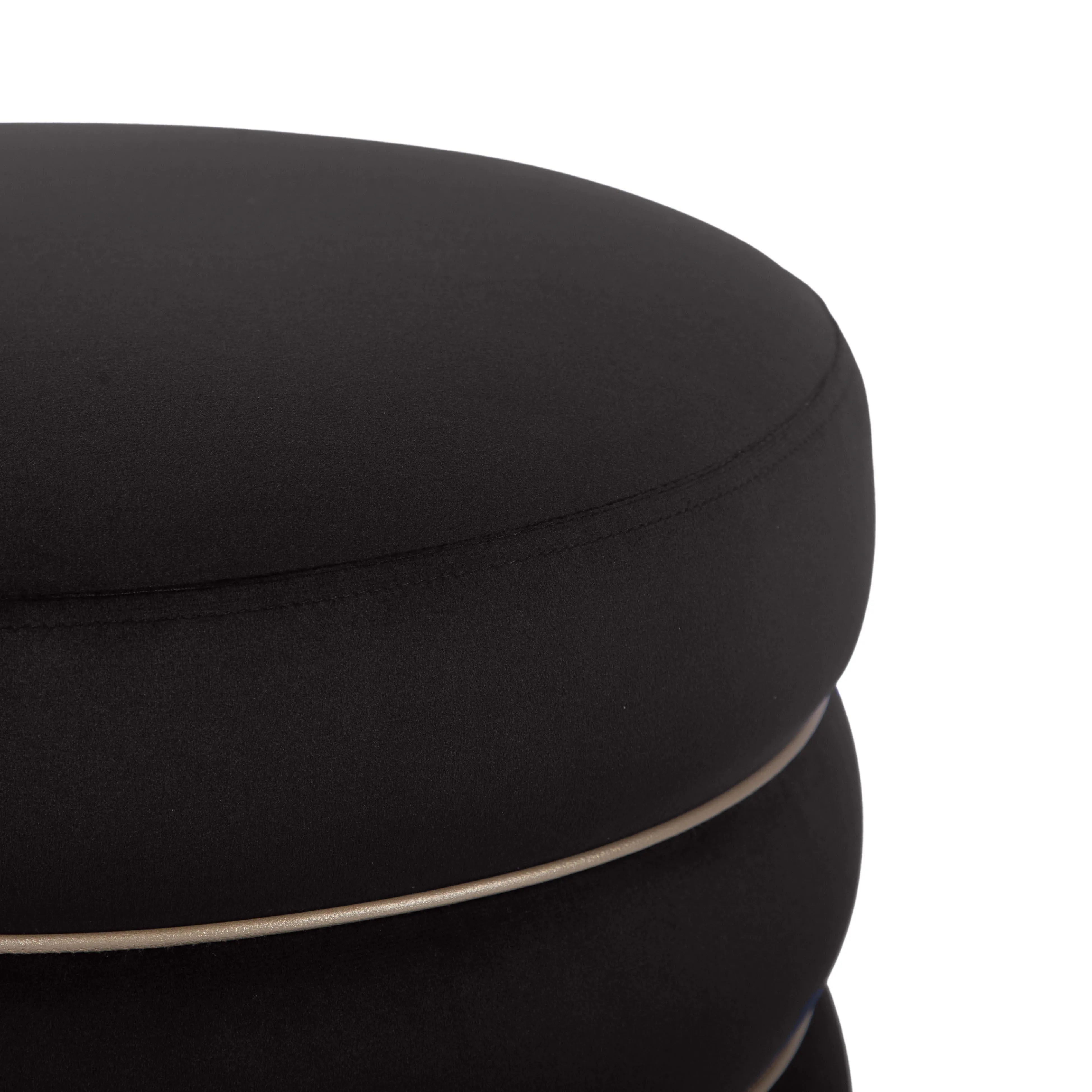 Tov Lakka Black Velvet Ottoman