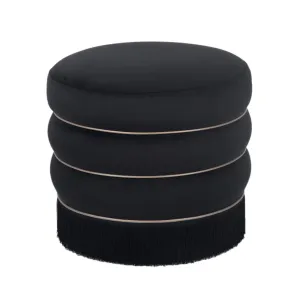 Tov Lakka Black Velvet Ottoman