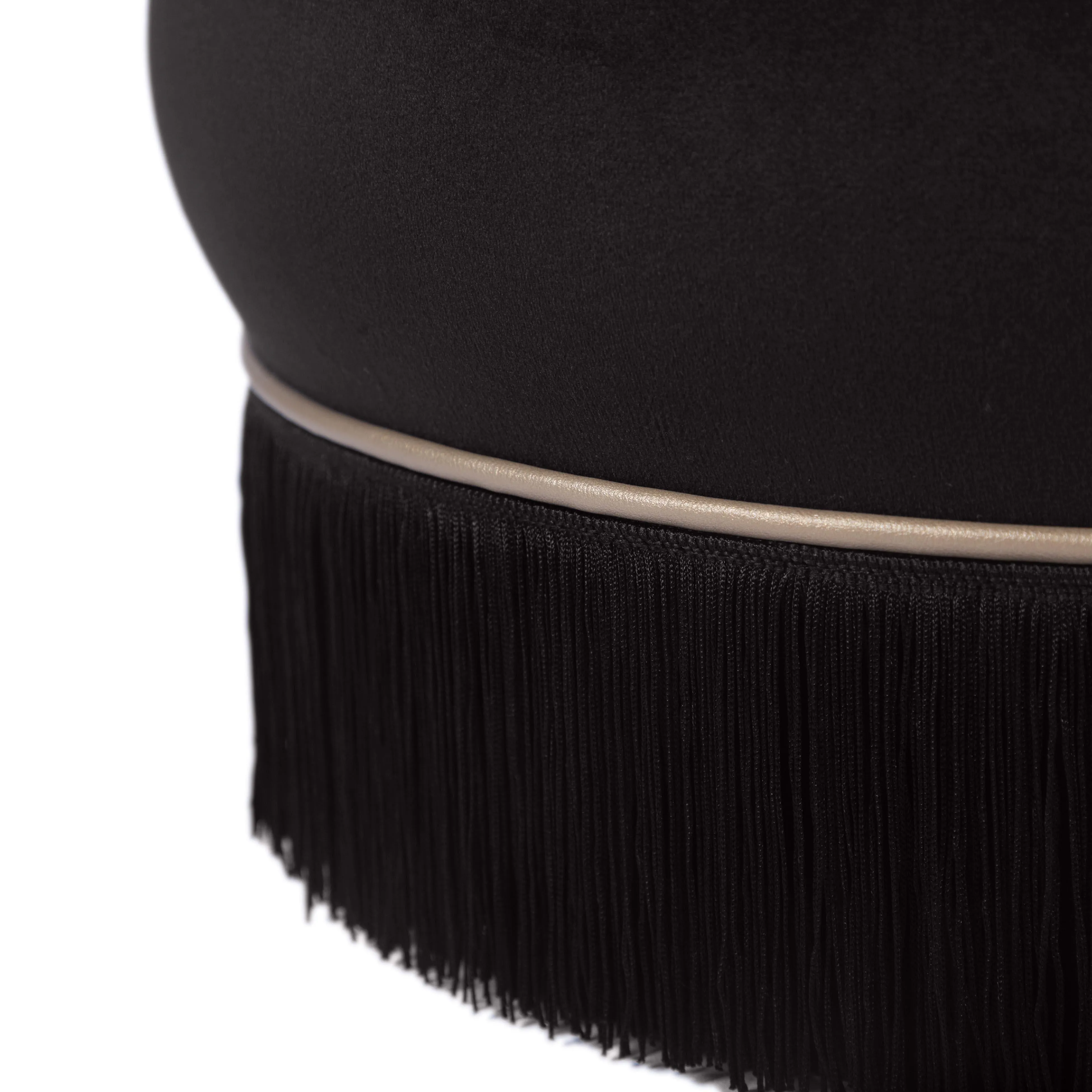 Tov Lakka Black Velvet Ottoman