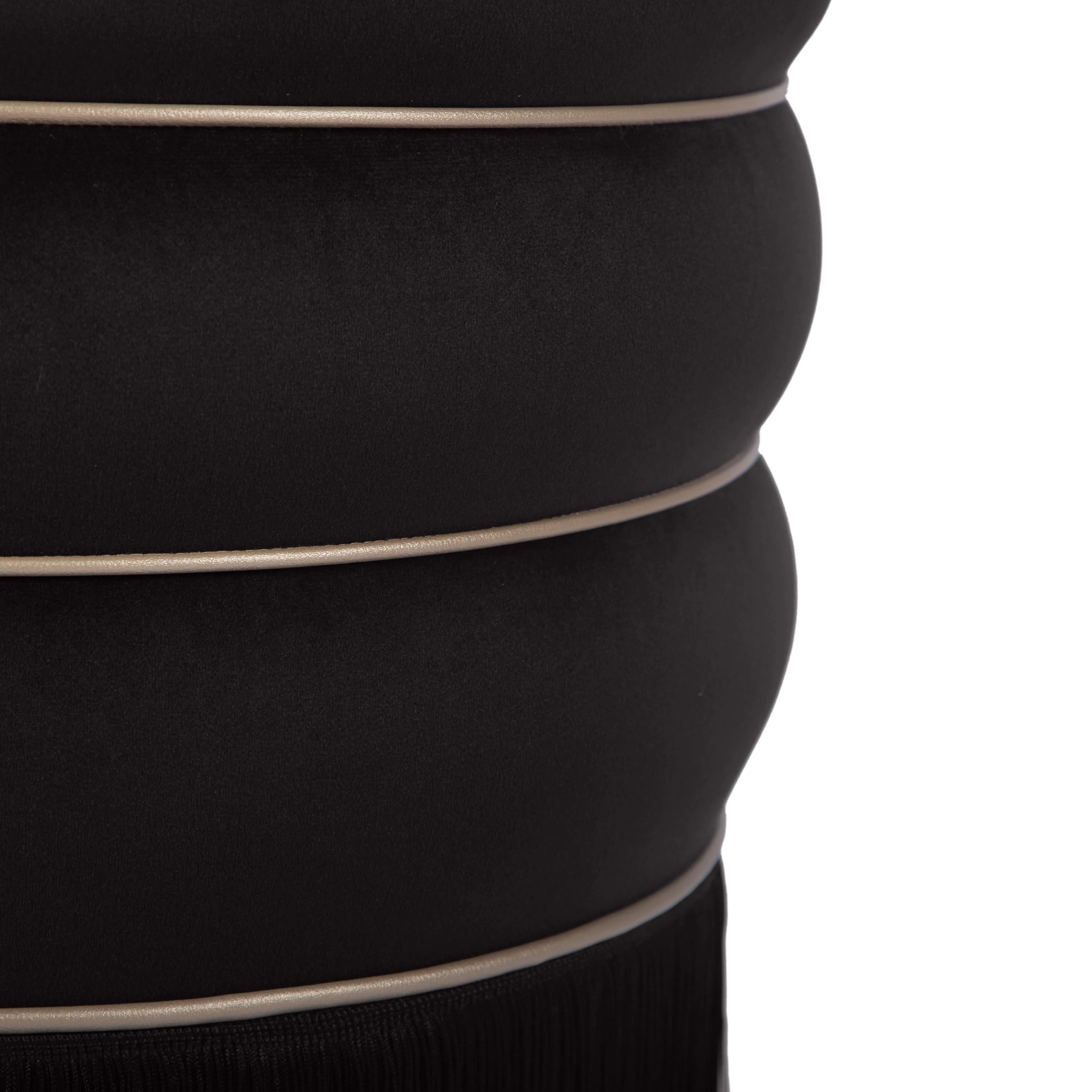 Tov Lakka Black Velvet Ottoman