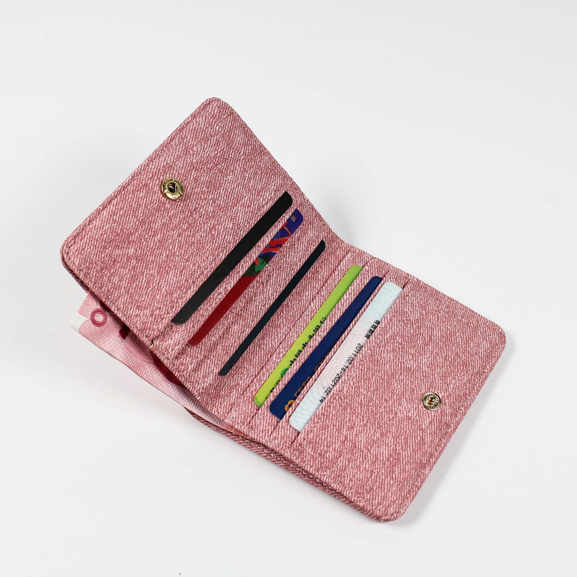Trendy Portable Denim Pattern Cash Integrated Coin Purses