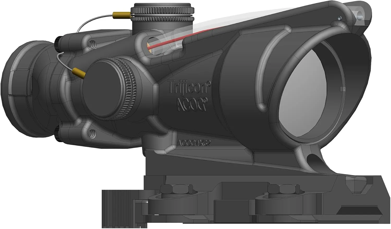 Trijicon 4x32 ACOG with Red Horseshoe/Dot M855 RCO Reticle and Quick Release Mount