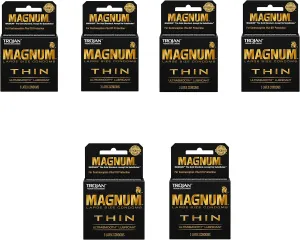 Trojan 3's Magnum Thin Ultra Smooth Lubricant Condoms (Pack of 6)