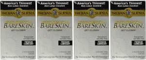 Trojan Supra Lubricated Premium Condoms MicroSheer Polyurethane Ultra-Thin 6 ea (Pack of 4)