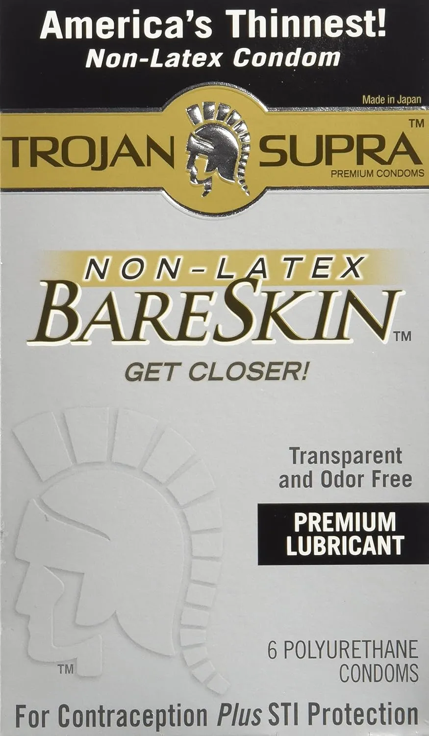 Trojan Supra Lubricated Premium Condoms MicroSheer Polyurethane Ultra-Thin 6 ea