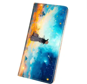 Ultra Slim Thin Leather Women Wallet Rfid Blocking Credit Card Holder Bifold Clutch (Anime Girl)