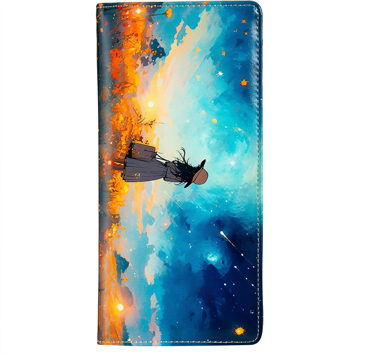 Ultra Slim Thin Leather Women Wallet Rfid Blocking Credit Card Holder Bifold Clutch (Anime Girl)