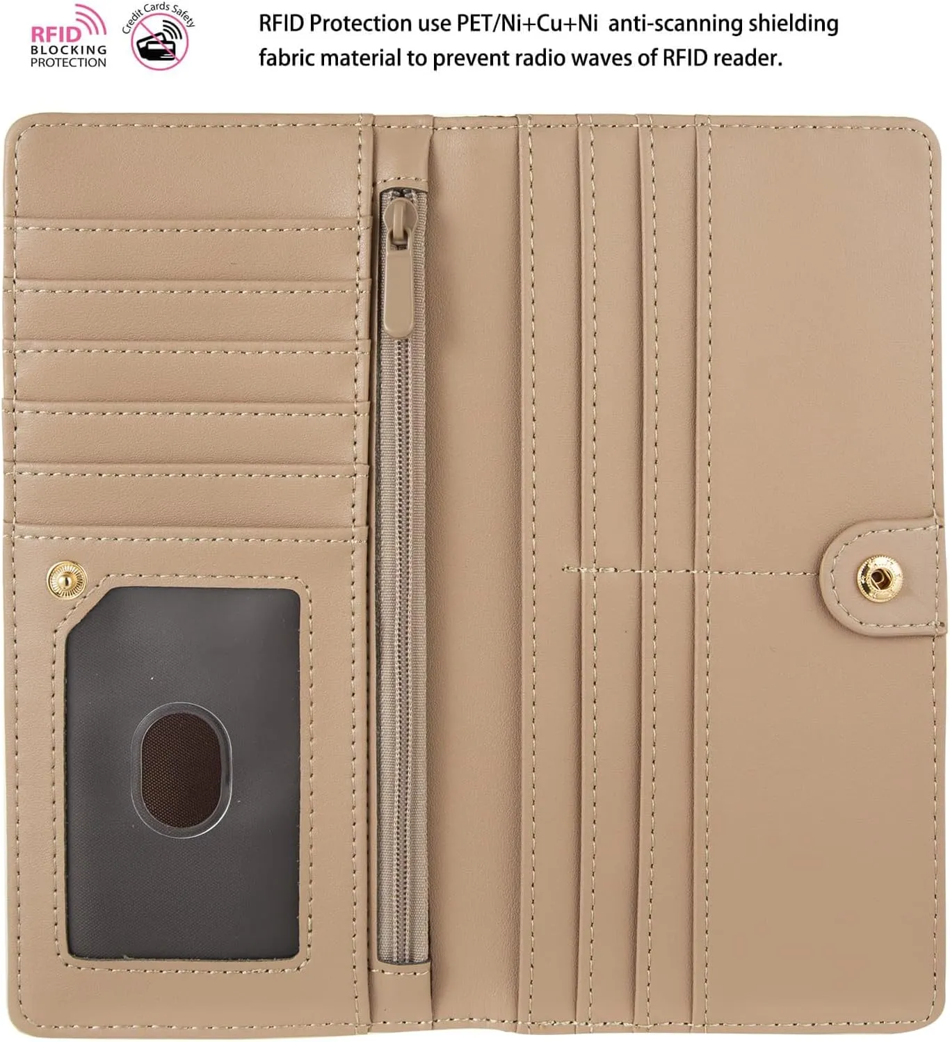 Ultra Slim Thin Leather Women Wallet Rfid Blocking Credit Card Holder Bifold Clutch (Cute puppy)