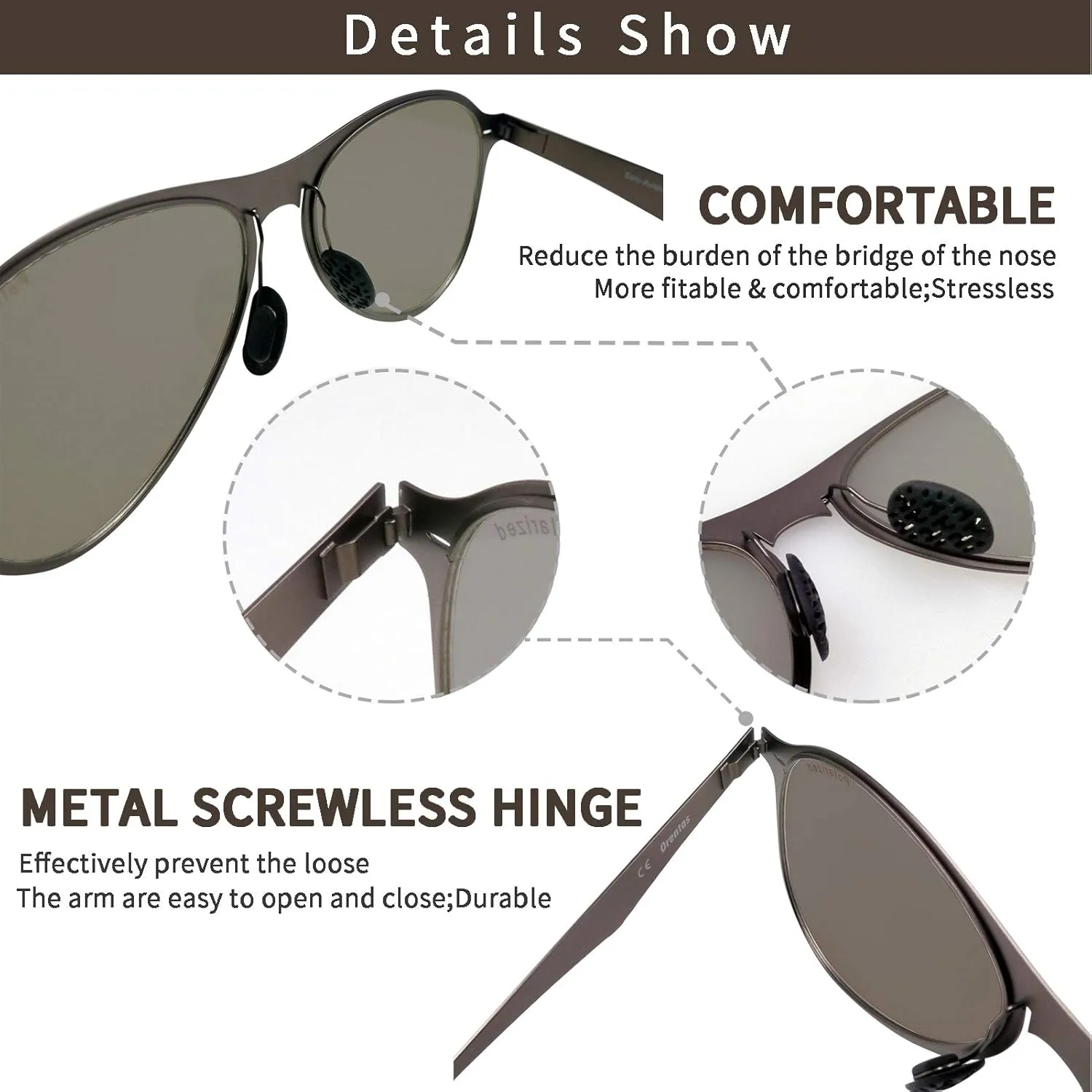 Ultra Thin Super Light Luxury Sunglasses with Metal Black Blue Mirror and Polarized UV400 Sunglasses