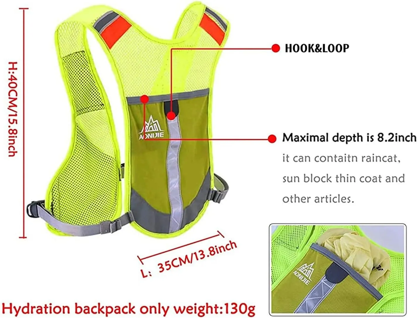 Ultralight Marathon Reflective Running Vest Backpack Trail Marathon Hiking Hydration Backpack Pack Bags Outdoor Sport Bag