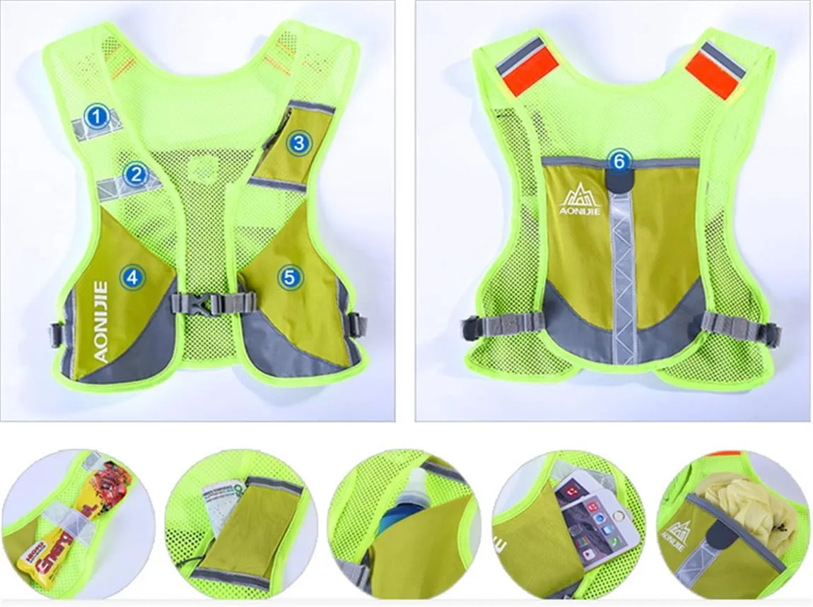 Ultralight Marathon Reflective Running Vest Backpack Trail Marathon Hiking Hydration Backpack Pack Bags Outdoor Sport Bag