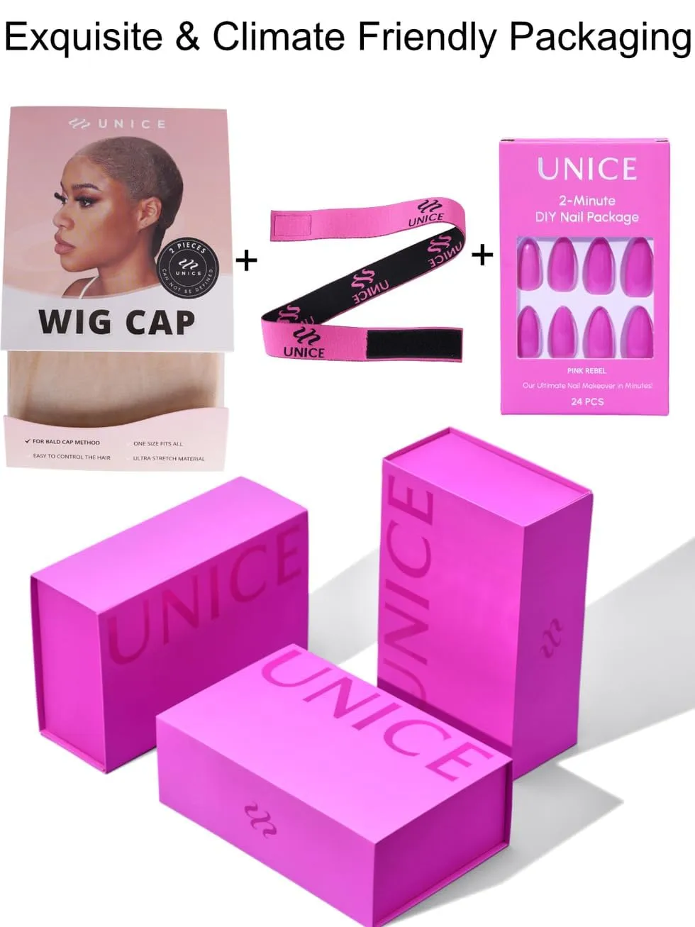 UNICE Glueless Wigs Human Hair Pre Plucked Pre Cut 5x5 Thin HD Lace Closure Wigs Yaki Straight Human Hair Front Wig Bleached Knots Match All Skin Tones 180% Density 24 inch