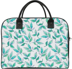Unisex Crossbody Nylon Blue Leaves Fashion Handbag for Journey 13" X 19" X 8"