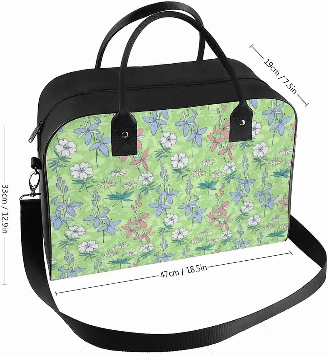 Unisex Crossbody Nylon Santa Gifts Novelty Handbag for Travel 13" X 19" X 8"