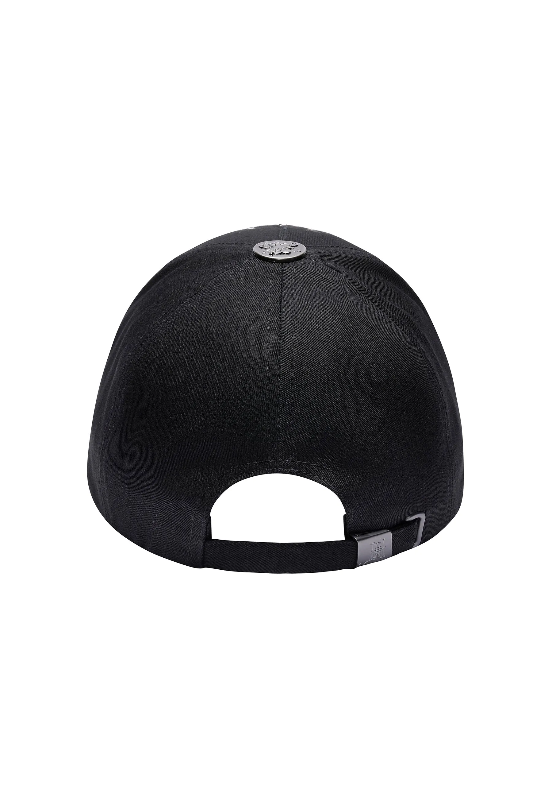 Unisex Skull Chopper 6 Panel Embellished Cap - Black