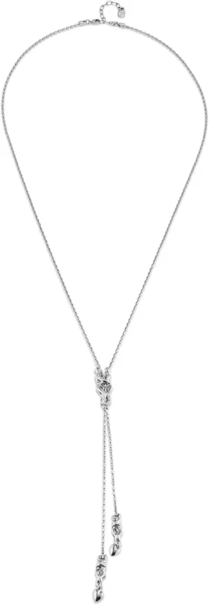 UNOde50 FOREVER Necklace Sterling Silver-Plated with Three Figures, One Adjustable in the Center