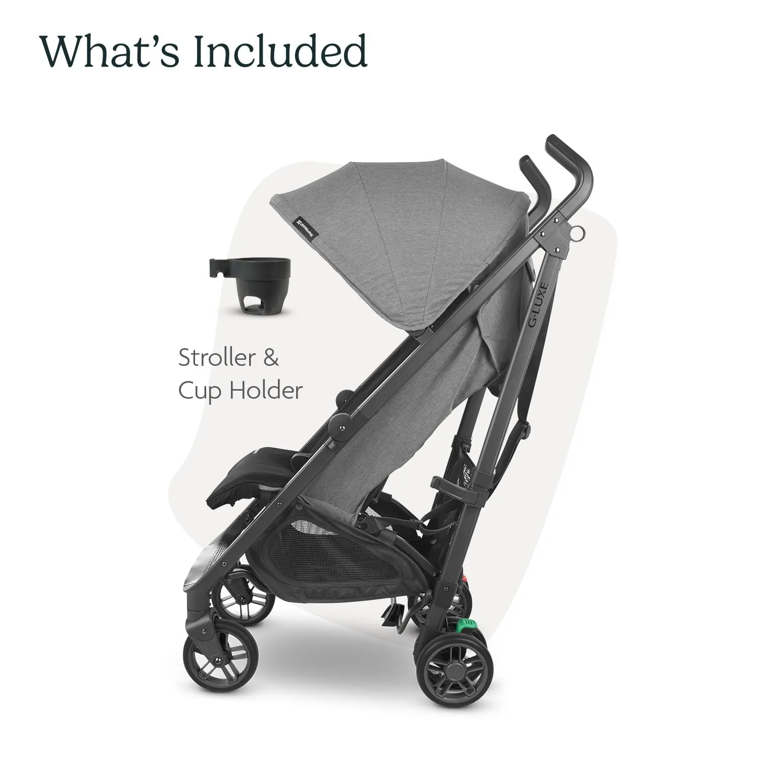 UPPAbaby G-Luxe Umbrella Stroller/Lightweight Design for Easy Travel/One-Step Fold   Recline/XL Basket   Canopy/Cup Holder Included/Greyson (Charcoal Mélange/Carbon Frame)