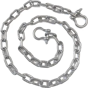 US Stainless Stainless Steel 316 Anchor Chain 1/4" or 7mm by 6' Long Shackles