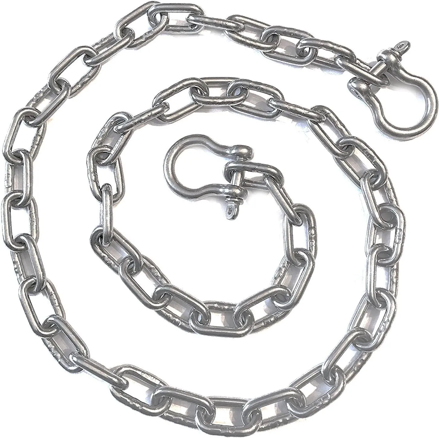 US Stainless Stainless Steel 316 Anchor Chain 1/4" or 7mm by 6' Long Shackles