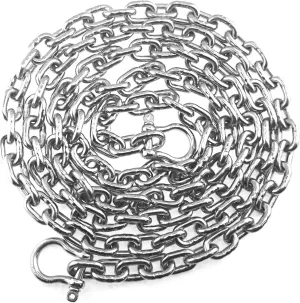US Stainless Stainless Steel Windlass 3/8" G4 Anchor Chain 316 by 20' Long Including 1/2" Bow Shackles