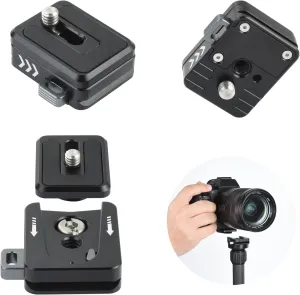 UTEBIT 38mm Arca Swiss Quick Release Plate, 1/4'' Screw Quick Setup Mount Compatible with Tripod Monopod Slider Stabilizer Ball Head (Black)