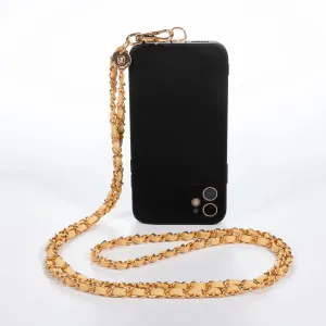 Vanilla Beige & Gold Crossbody Phone Chain