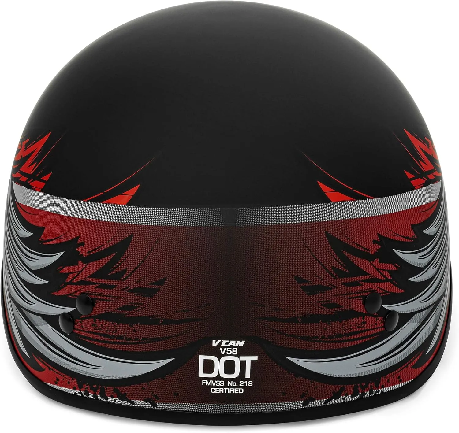 VCAN Cruiser Half Face Motorcycle Helmet with Drop-Down Sun Visor, Removable Peak and Quick Release Buckle