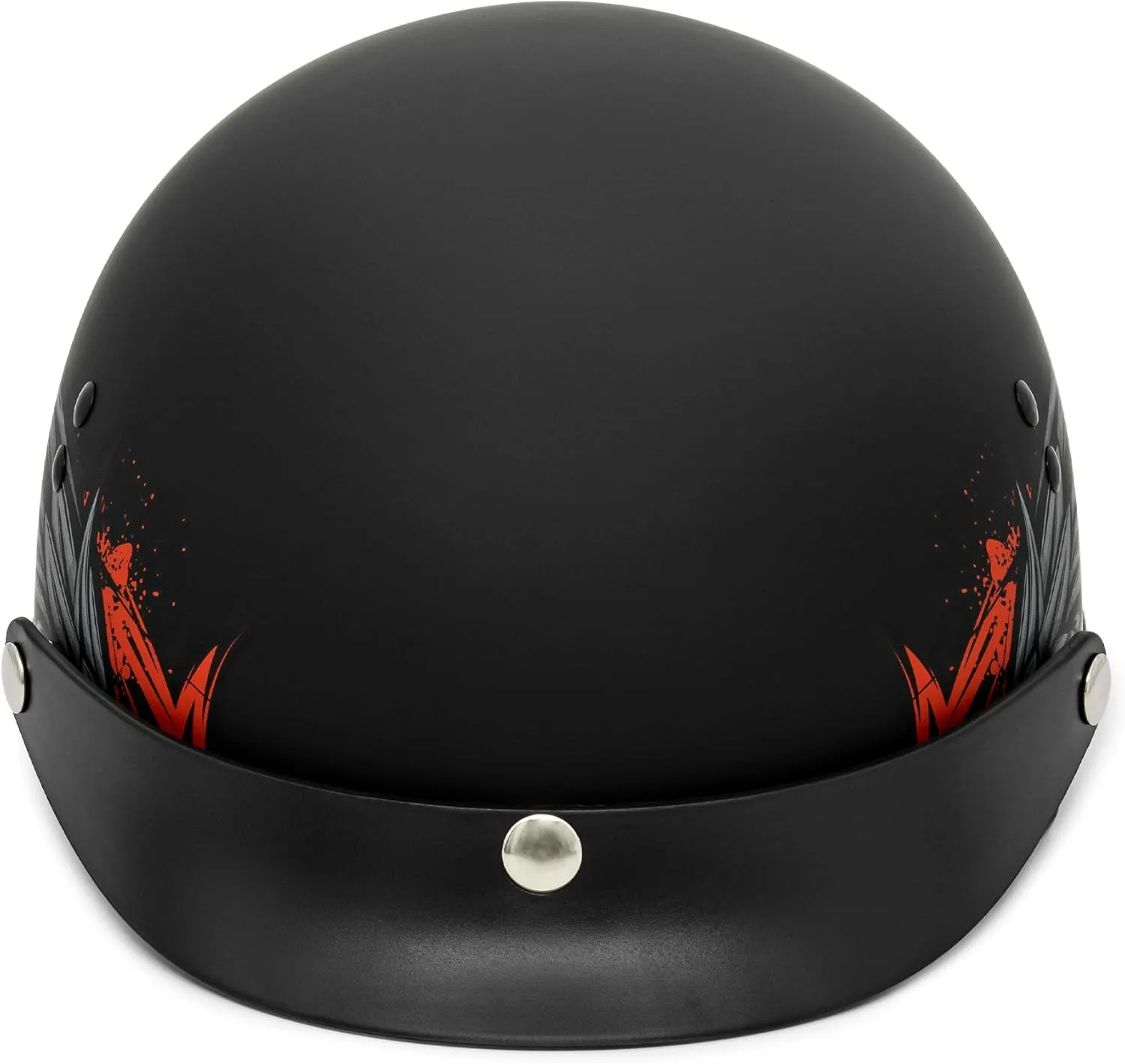 VCAN Cruiser Half Face Motorcycle Helmet with Drop-Down Sun Visor, Removable Peak and Quick Release Buckle