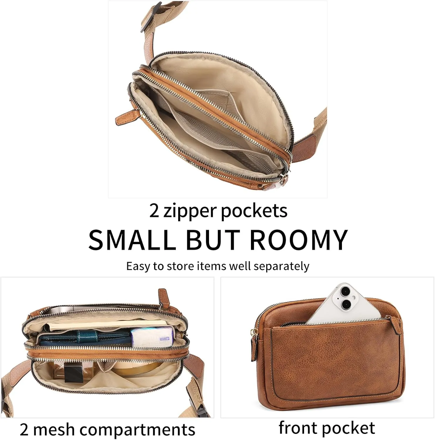 Vegan Leather Belt Bag for Women Fanny Pack Crossbody with Adjustable Strap Fashion Waist Packs by Amxnx…