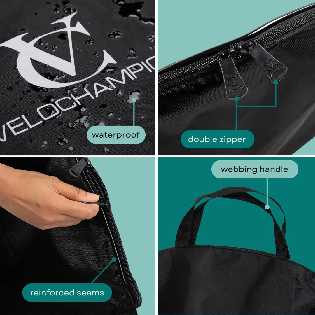 VeloChampion Waterproof Bicycle Wheel Case for 650b 700c Road Gravel & 26" Mountain Bike Wheels – Travel Bike Wheel Cover (1)