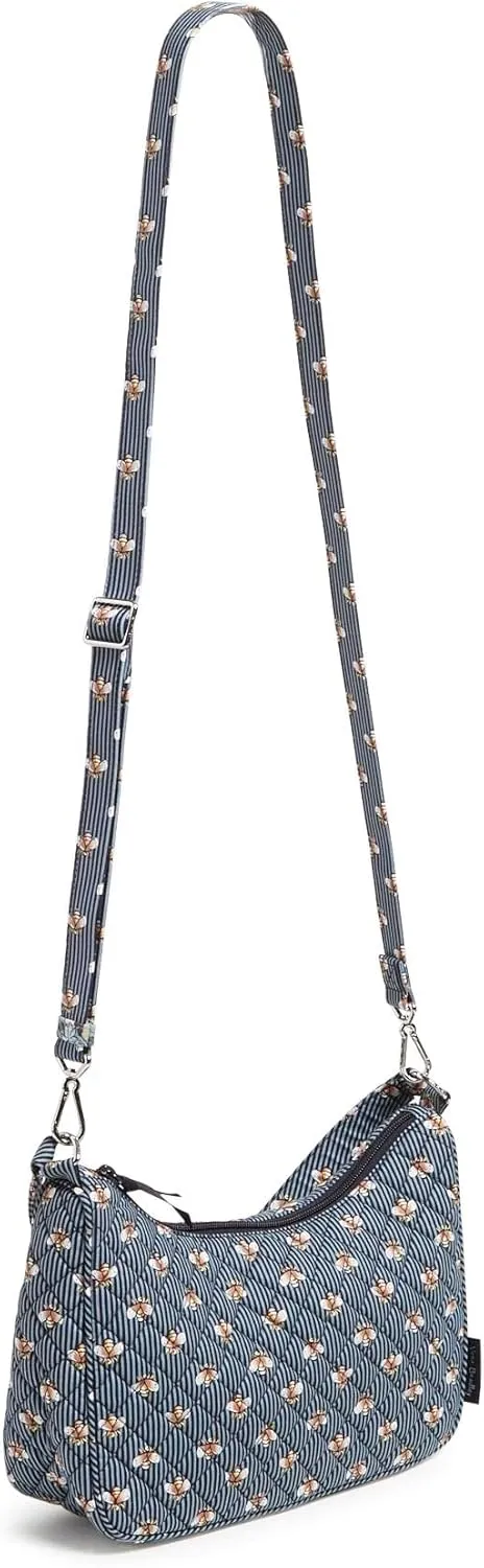 Vera Bradley Women's Cotton Frannie Crescent Crossbody Purse