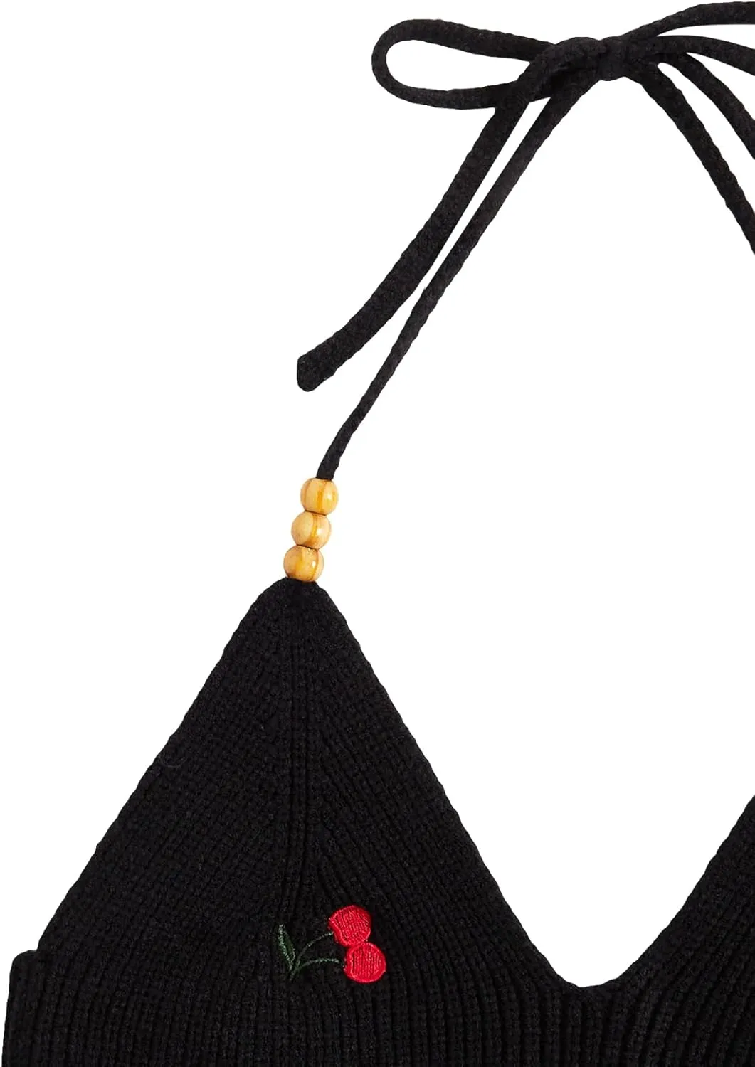 Verdusa Women's Crop Halter Tops Y2k Goth Clothes Crochet Cami Sleeveless Tie Backless Boho Knit Top Camisole
