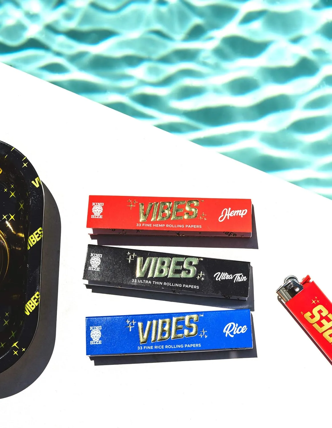 Vibes Rolling Papers King Size Slim - Ultra Thin, 50 Count Display Box 33 Sheets Per Pack Natural Hemp Paper and Arabic Gum, Chlorine Free Technology (Ultra Thin, King Size)