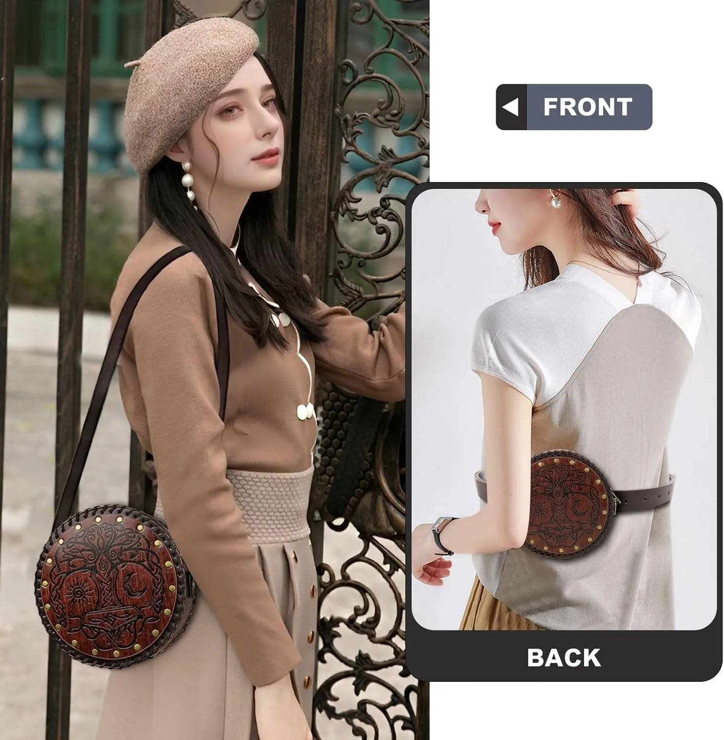 Viking Embossed Crossbody Bag