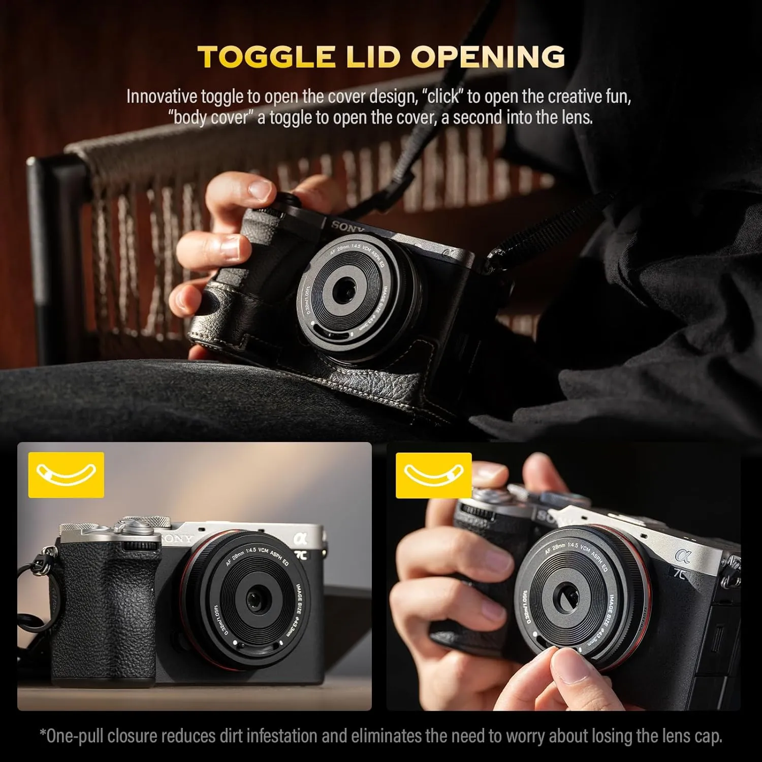 VILTROX 28mm F4.5 E-Mount Ultra-Thin Pancake Lens Auto Focus 28 mm f/4.5 FE Chips-Size Full Frame Wide Angle Lens for Sony a7 a7R a7S a7C a7RII a7SII a7SIII a7III a7RIII a7IV a7RIV a9 a9II