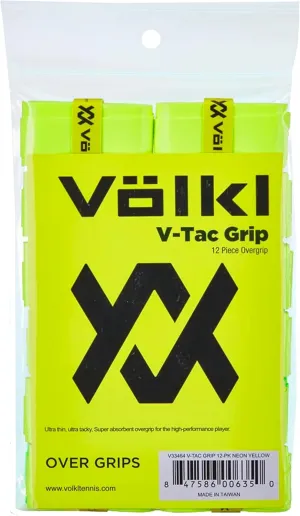 Volkl V Tac Tennis Overgrip 12 Pack Neon Yellow