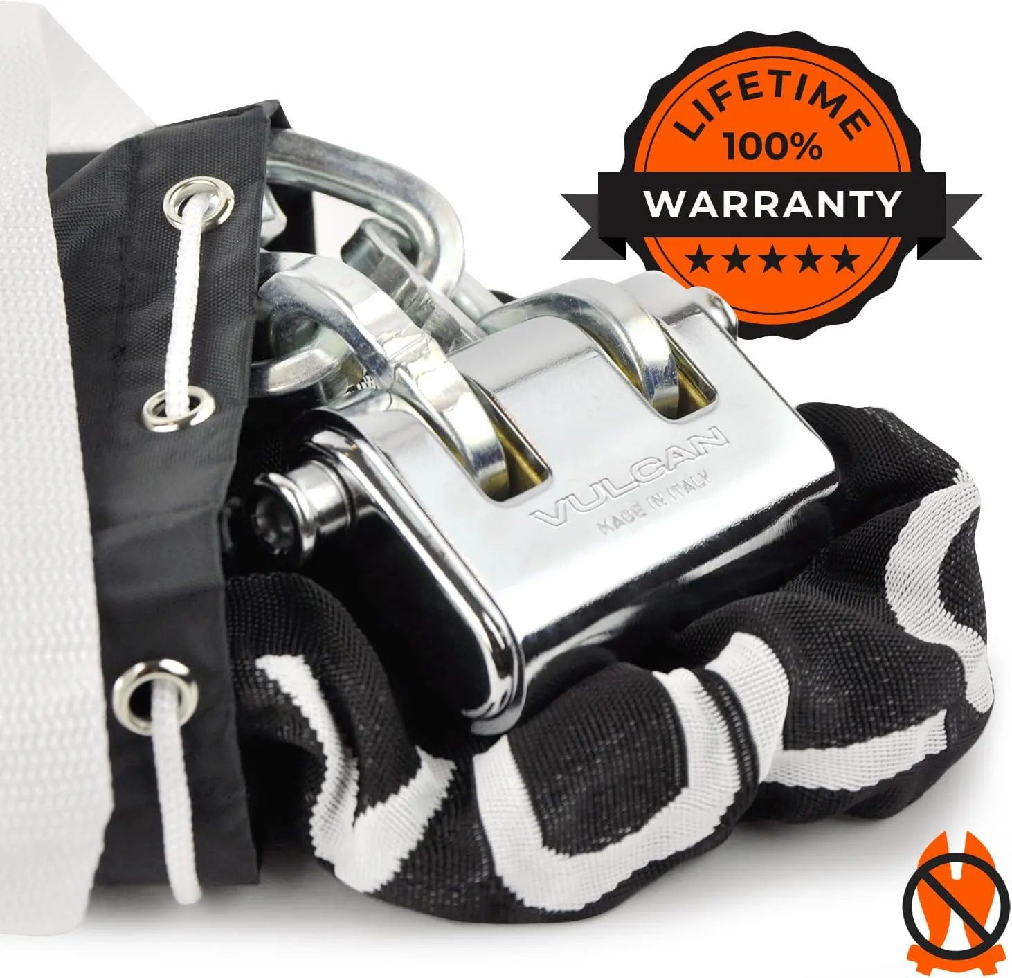 VULCAN Security Chain and Lock Kit - Premium Case-Hardened - 3/8 Inch x 9 Foot ( /-2 Inches) - Chain Cannot Be Cut with Bolt Cutters or Hand Tools